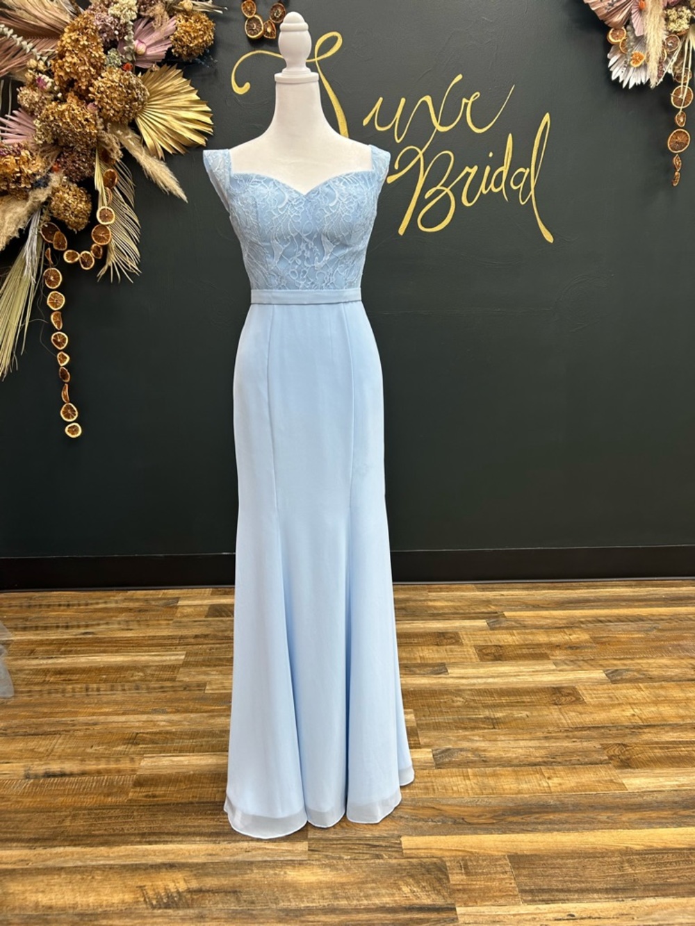 New Long Off the Shoulder Dress with Lace Bodice by Elizabeth K GL2697